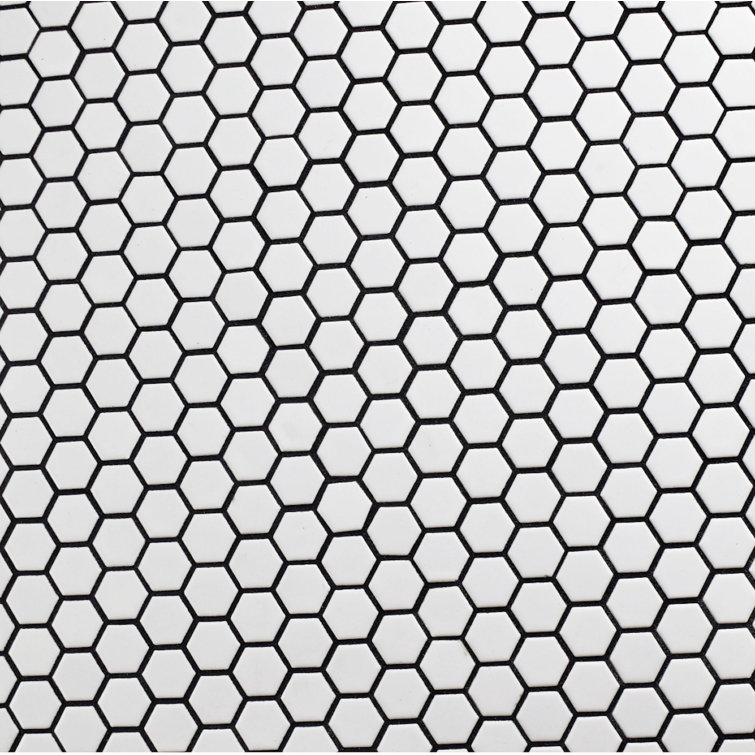 Licata White Matt 1" x 1" Honeycomb Porcelain Mosaic Tile