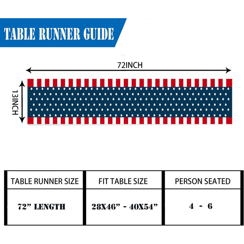 Gilmar Rectangle Independence Day Polyester Table Runner