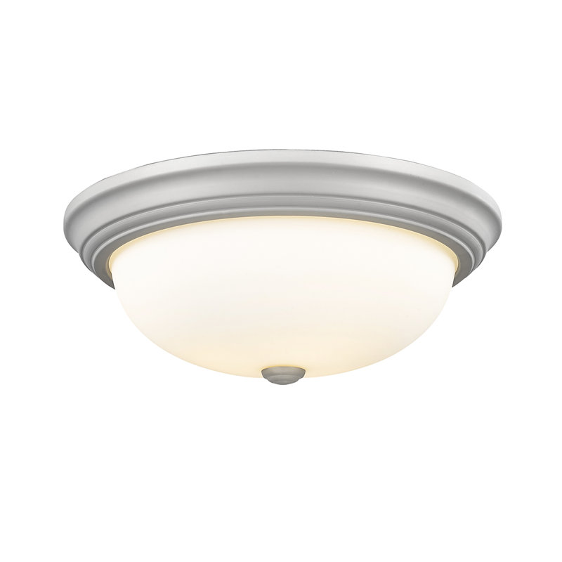 Plafonnier encastré 3 lumières 15 po Andreya, Nickel satiné