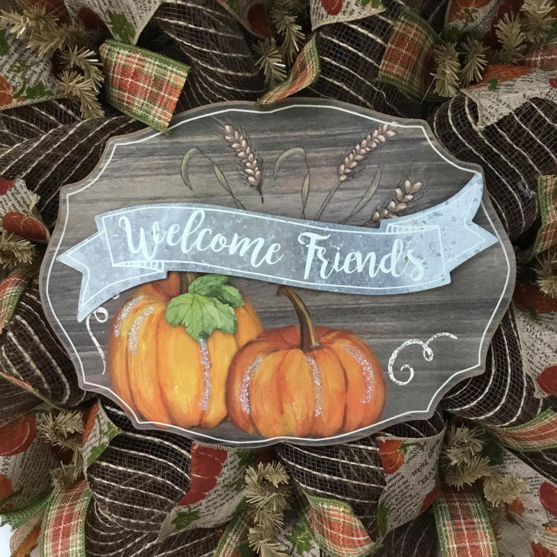 Welcome Friends Harvest Wreath