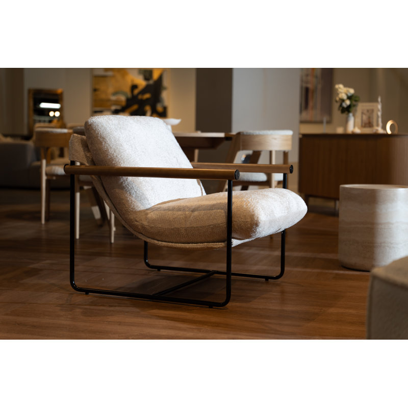 Fauteuil d'appoint en tissu beige moderne Mayher