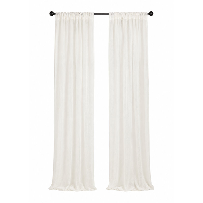 Semi Sheer Curtain Single Panel, Ivory, 54" x 84"