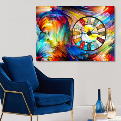 Elegant Decorative Wall Clock, 100% Cotton Fabric, Wooden Frame (Thickness: 1.2 inches), Size: 27.6 x 39.4 inches | Eco-Friendly, No PVC, Operates on 1 AA Battery | Perfect for Living Room & Office Décor