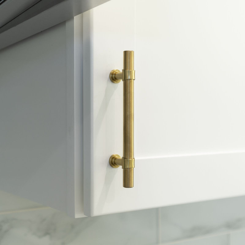 Cabinet 3-3/4" Center to Center Bar Pull Handle, Satin Brass Gold