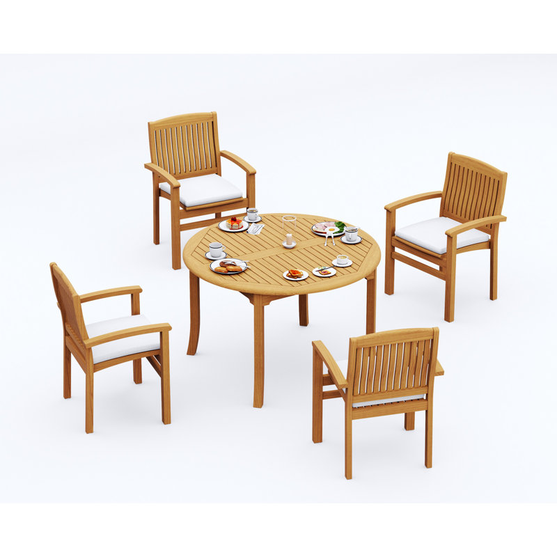 Wave Outdoor 5 - Piece Teak Dining Set