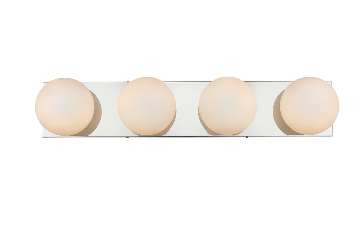 Isabeth Transparent Dimmable Bath Sconce, Chrome, 6" H x 31" W x 31" D, 4 Lights