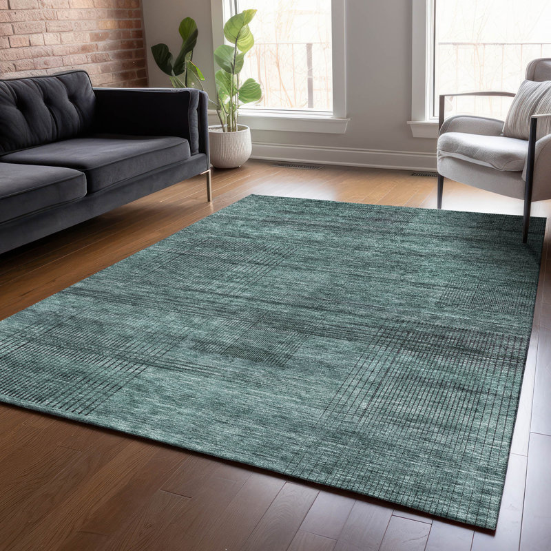 Malchow Washable Striped Indoor / Outdoor Rug, Rectangle 10' x 14'