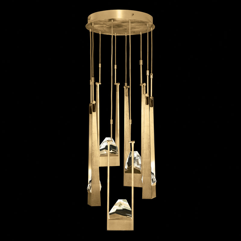 Strata 10 - Light LED Cluster Pendant, Gold Leaf