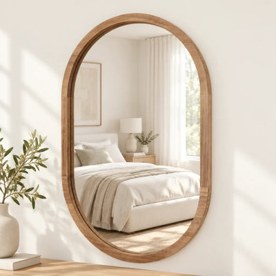 Nickalls Solid Wood Oval Wall Mirror
