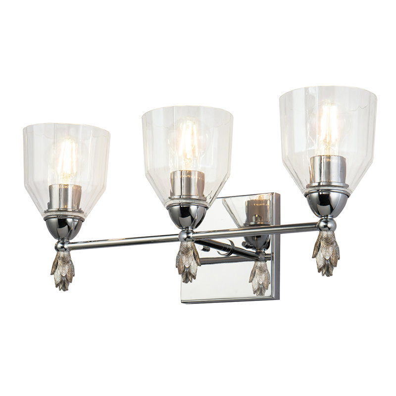 Ensemble de meuble-lavabo 3 lumières Stiefel, Chrome/argent