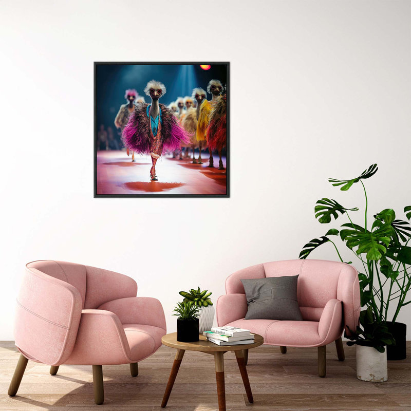 Fashion With Feathers - Framed, Medium