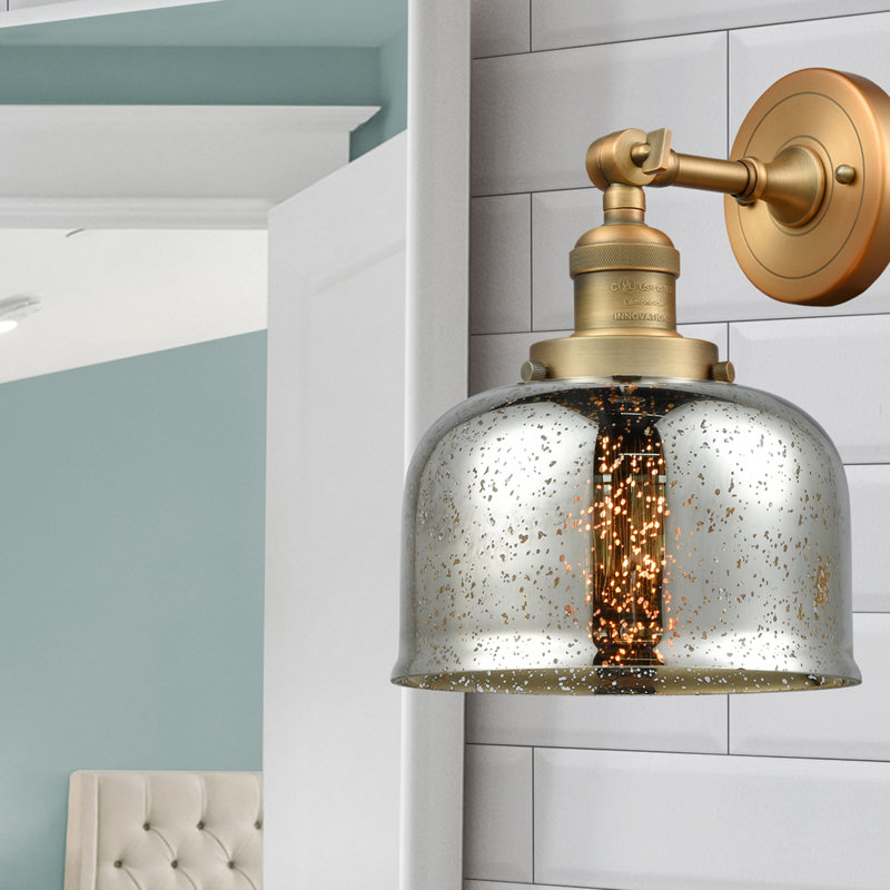Bell - 1 Light 8" Sconce, Silver Mercury, 6 Watt Vinage LED Bulb, Antique Copper