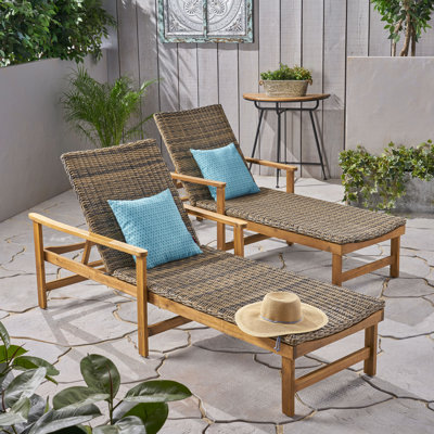 Amanraj Outdoor Wicker Chaise Lounge Set