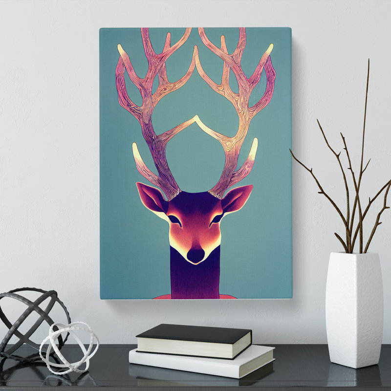 Unique Deer Abstract Vol.2 - Wrapped Canvas, 60cm H x 40cm W x 3cm D