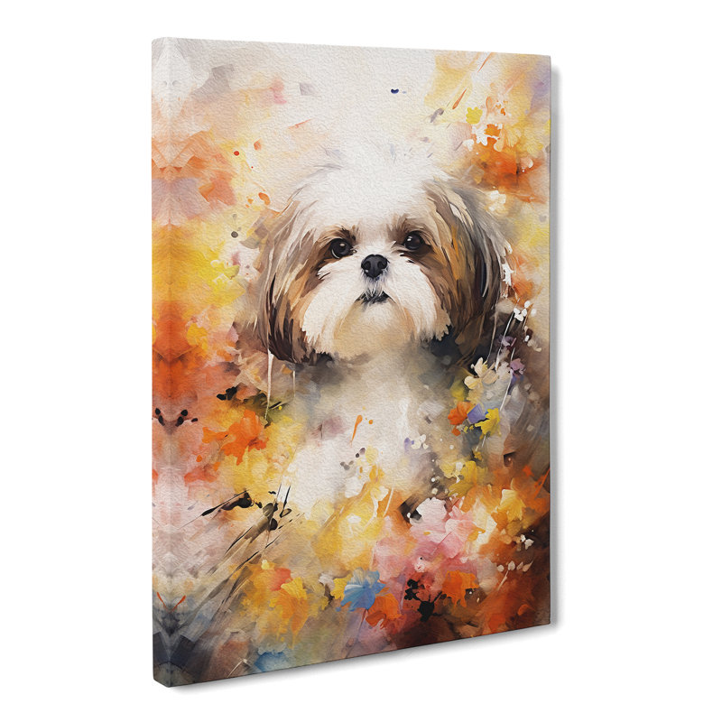 Shih Tzu Abstract - No Frame Print, 50cm H x 35cm W x 3cm D