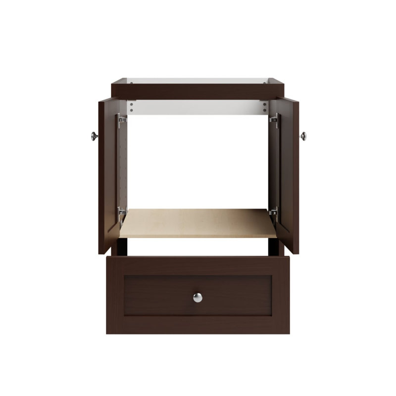 Armoire de salle de bain sans plateau en aulne foncé l 24 po x P 21 po x H 34,5 po Shaker, Aulne foncé