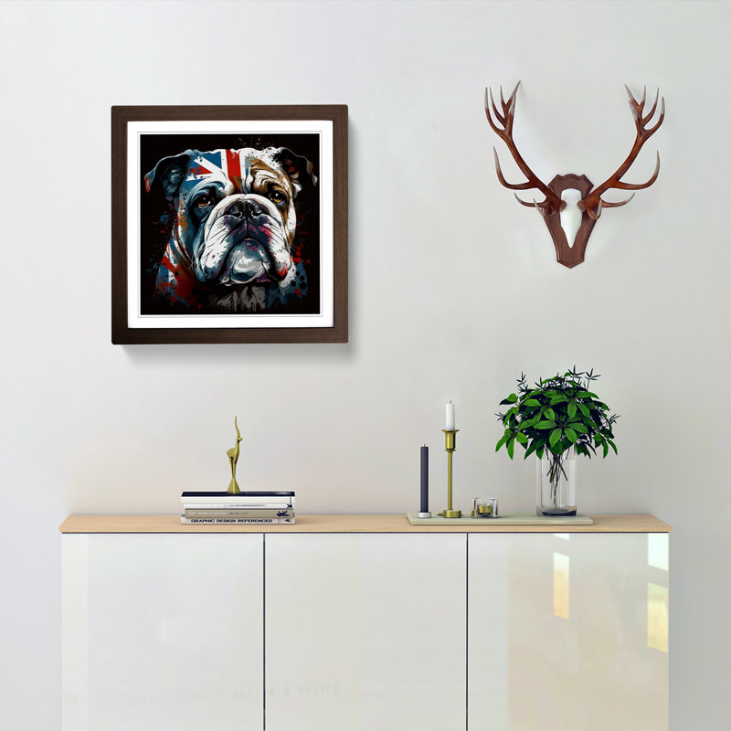 British Bulldog Expressionism Framed Print, Walnut