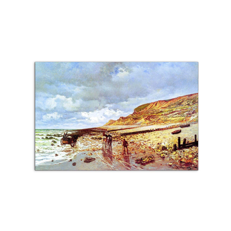 Pointe de la Havre at low tide by Monet Claude 53×80 cm MetalArt Materic Aluminum Satin Effect, Frameless Panel, Lightweight Ready to Hang