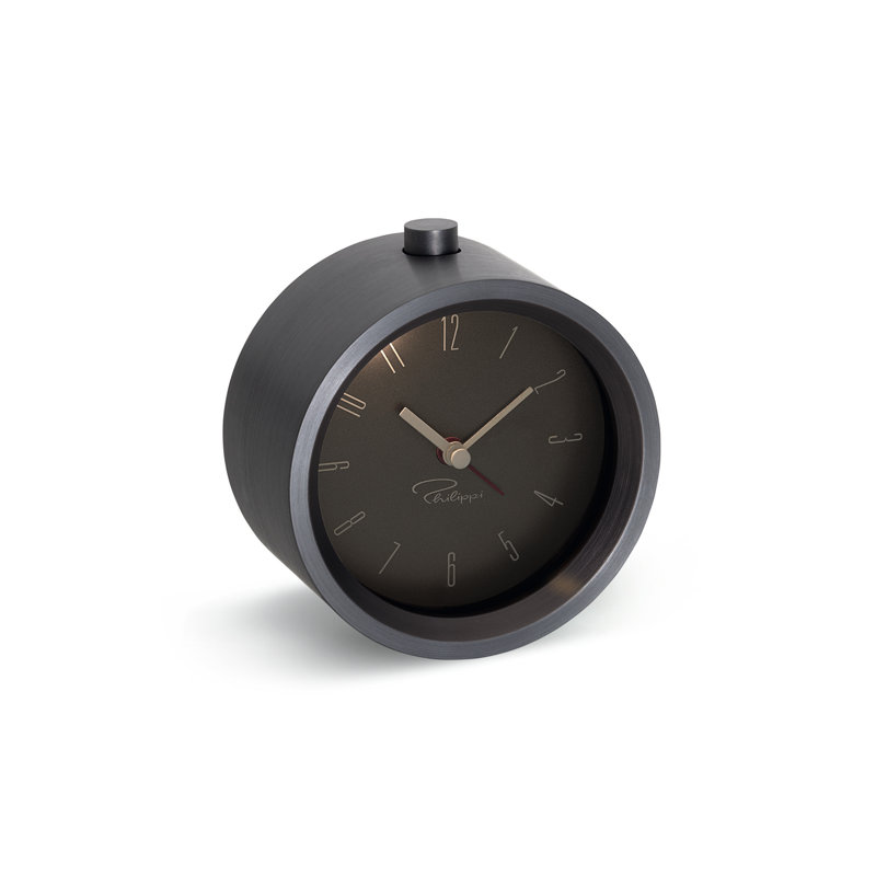 Metal Quartz movement / Crystal Alarm Tabletop Clock, Black
