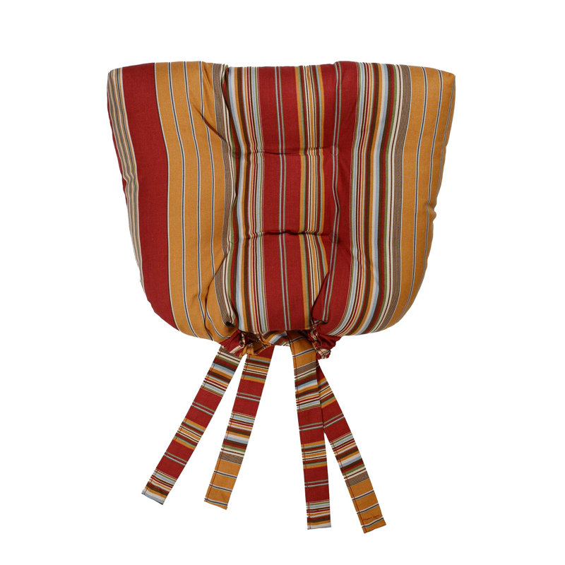 Queensland Autumn Stripe Chair Cushion - Pack Of 4, Red/Gold/Striped