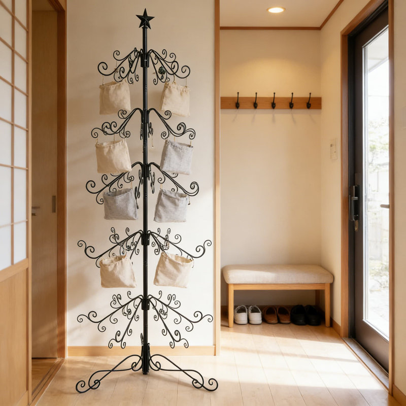 6-Tier Metal Ornament Display Tree With 144 Hooks, Wrought Iron Decorative Stand For Holiday Decor, Gift Showcase, And All-Season Home Decorations