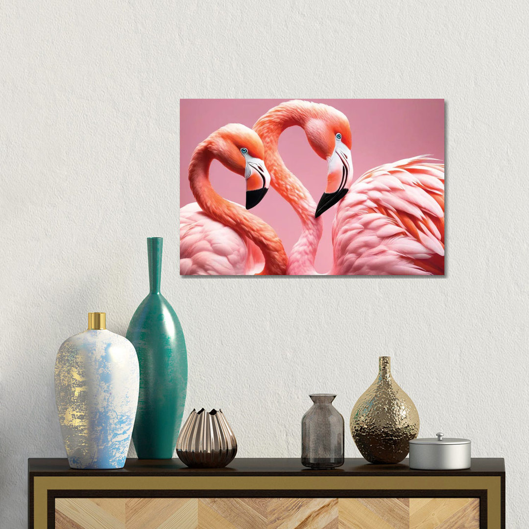 Xtravaganza Flamingos In Love von Philippe Hugonnard - Galerie-umwickelte Leinwand Giclée auf Leinwand