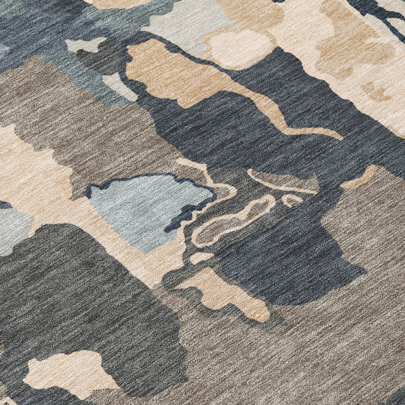 Mysa Brown Washable Indoor-Outdoor Rug - , 3' x 5'