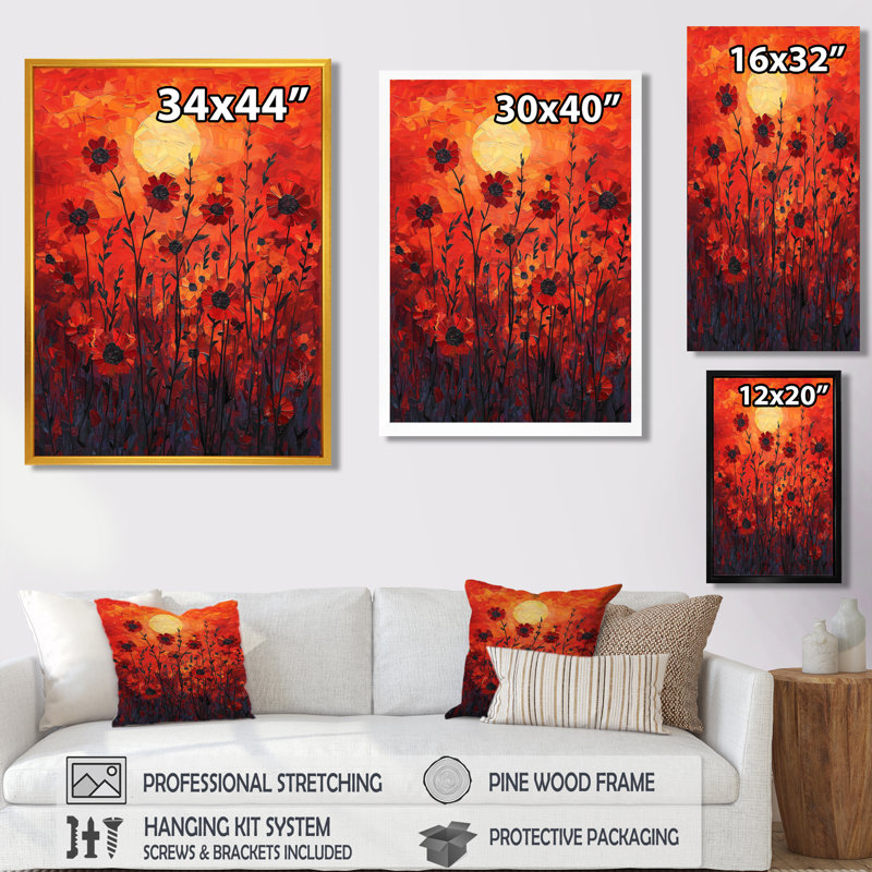 Beachley - Floral Canvas Art Print, H 32 po x l 24 po, Reproduction encadrée d'une seule photo, Blanc
