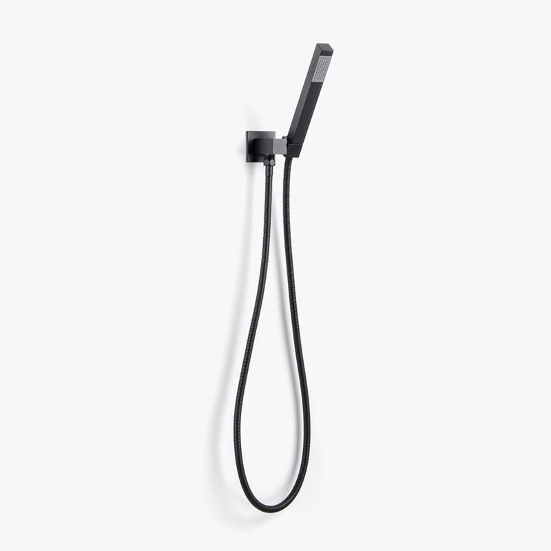 Devon 2-3 Way Shower Set With Hand Shower Set - Wall Mount - 12" Brass, Matt Black
