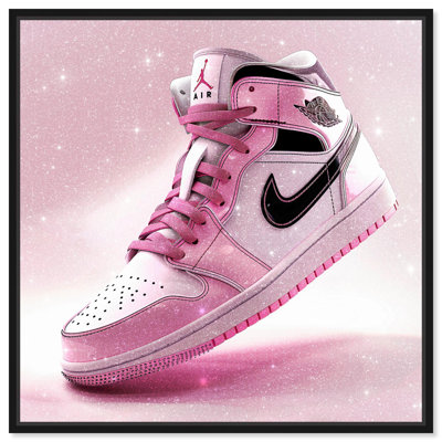Pink Glimmer Sneaker Canvas Girl Sneaker Prints by Art Remedy