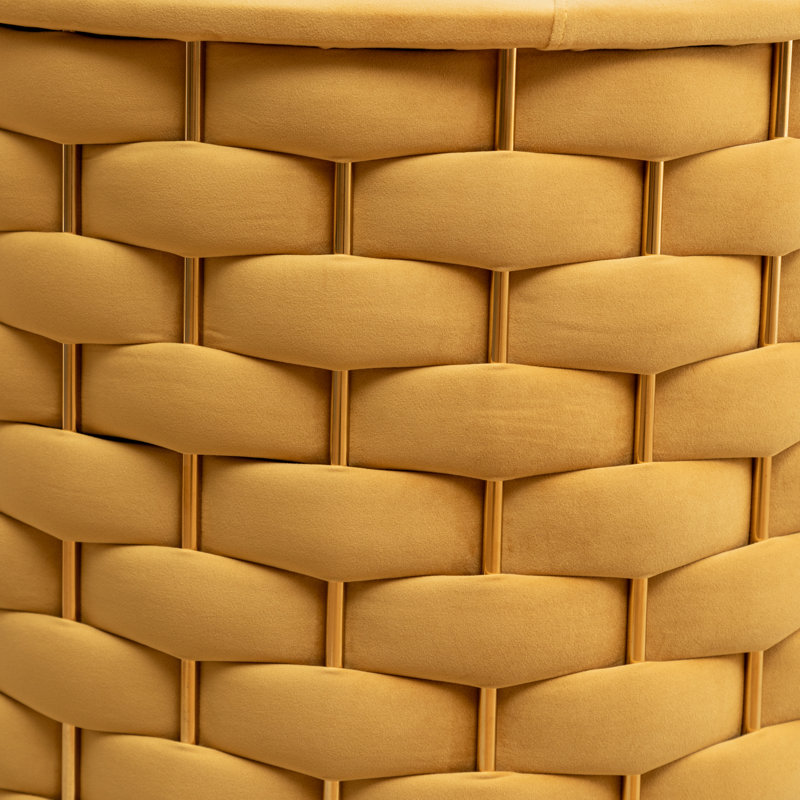 Occie Velvet Swivel Barrel Chair, Yellow