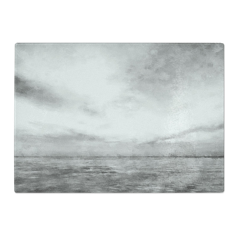 Tempered Glass Beach Horizon Painting Chopping Board, 28.5 cm x 39 cm