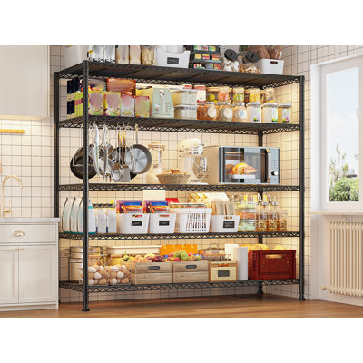 5-tier Heavy-duty Shelving Unit With Adjustable Shelves, Storage Rack For Home, Kitchen, Office, Garage