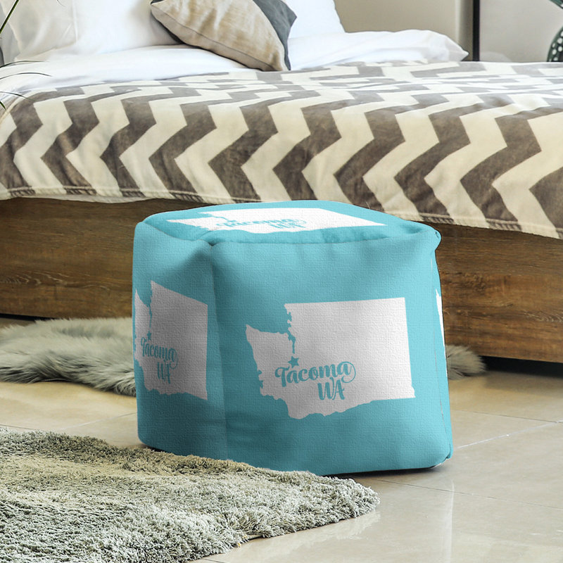 Upholstered Ottoman, Teal