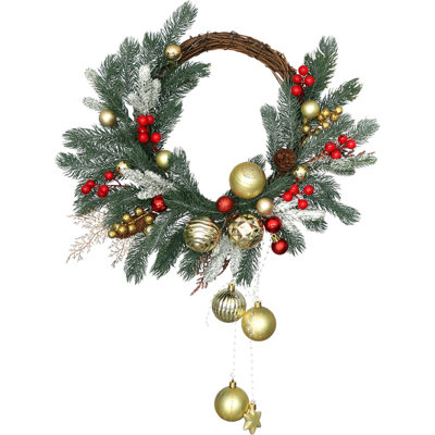 Couronne de Noël 20 pouces avec boules décoratives