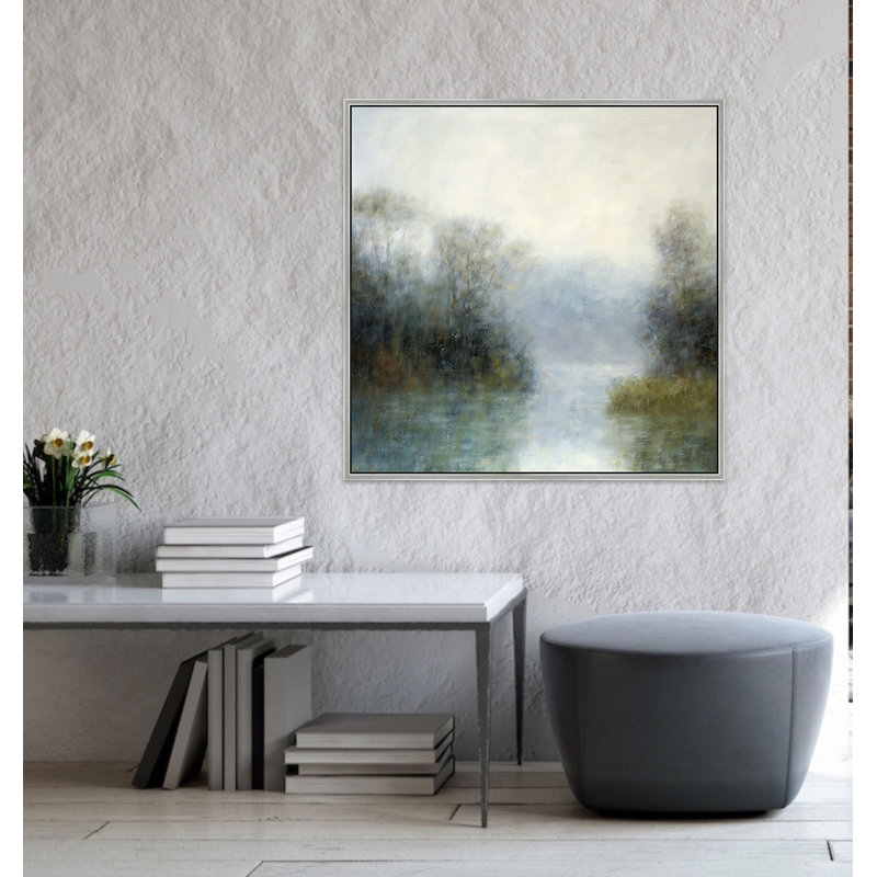 Landscape In The Mist Print, Silver