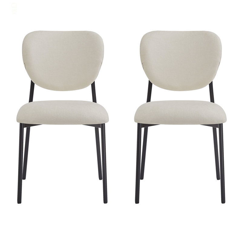 Chaises de salle à manger rembourrées avec pieds en métal (ensemble de 2)