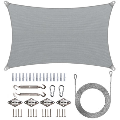Voile d'ombrage rectangulaire renforcé
