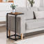 2-Pack C-Shaped Side Table Retro Brown