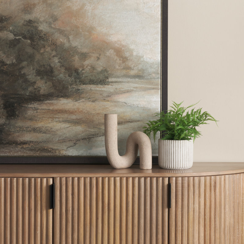 Resin Textured Concrete Gray Decorative Object, Beige
