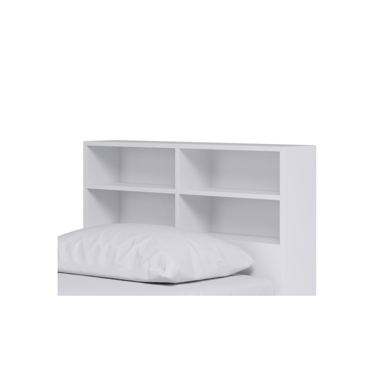 Low Single 3ft Cabin Bed with bookcase headboard, White