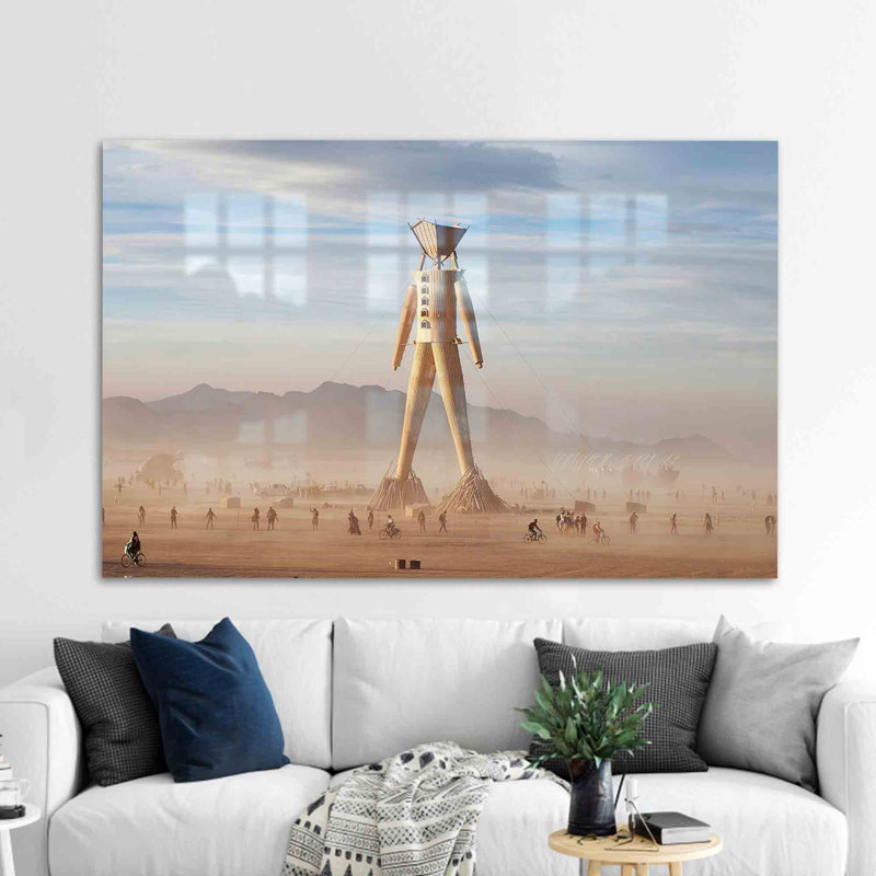 Statue abstraite d'art mural en verre pour la décoration murale représentant un homme brûlant inspiré de la sculpture, parfait comme élément de décoration