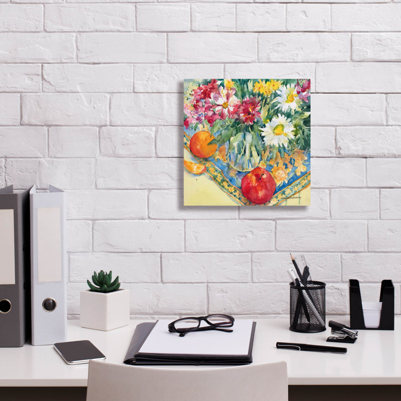 Art mural sur toile Winston Porter «Floral Tableau» par Annelein Beukenkamp, H 12 po x l 12 po x P 0,75 po