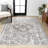 Merza Ornate Geometric Medallion Dark Gray Rug-1885836708