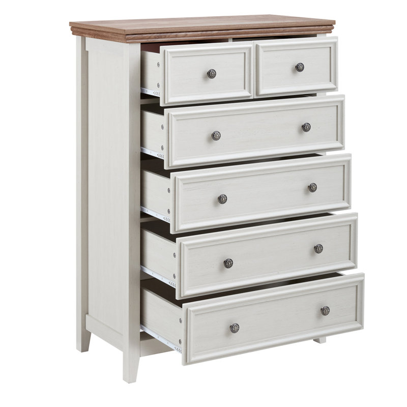 Commode 6 tiroirs beige