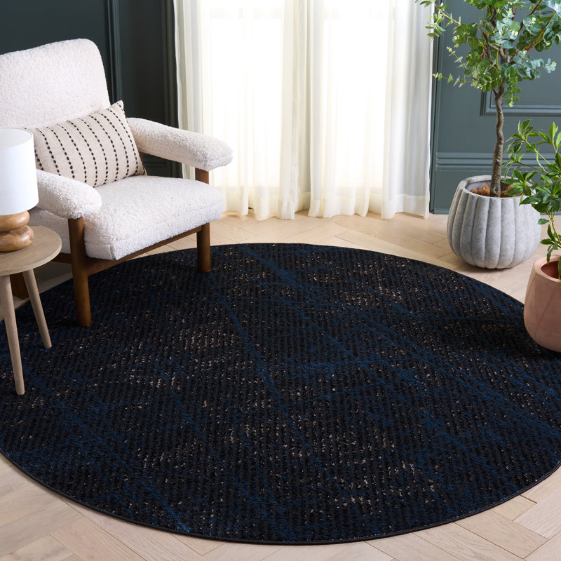 Mila 236 Performance Abstract Rug, Round 6'7"