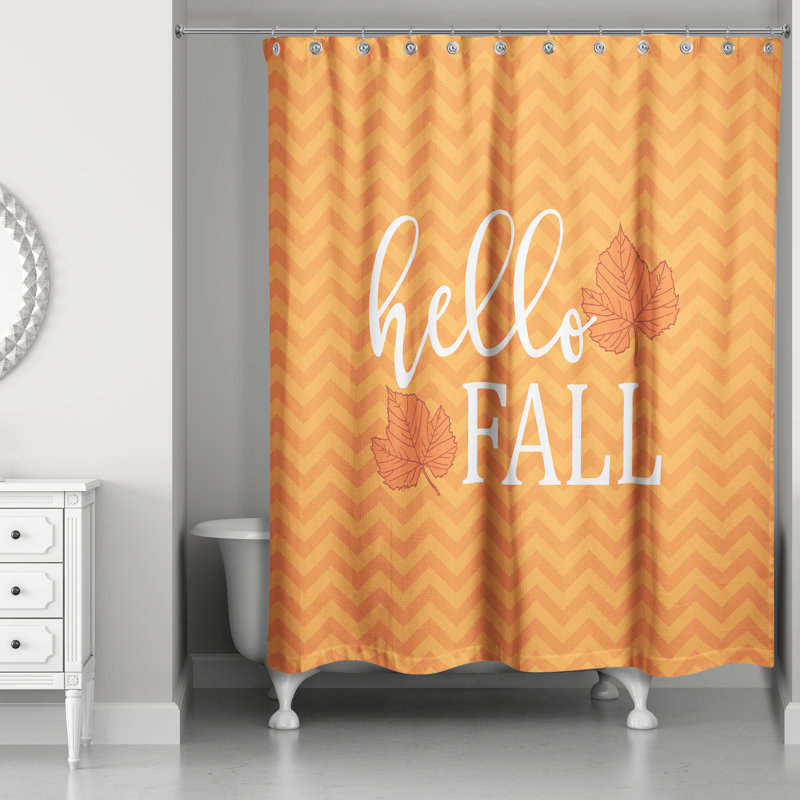 Rideau de douche à chevron hello automne