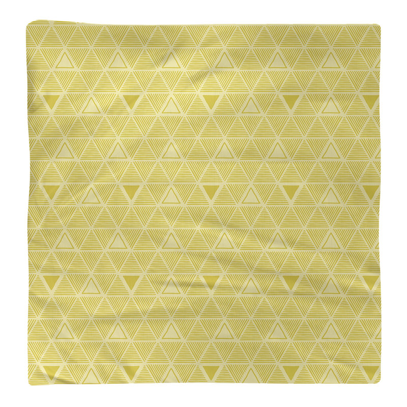 Serviette de table en coton à triangles dessinés à la main, H 0,1 po x l 22 po x P 22 po, Jaune foncé