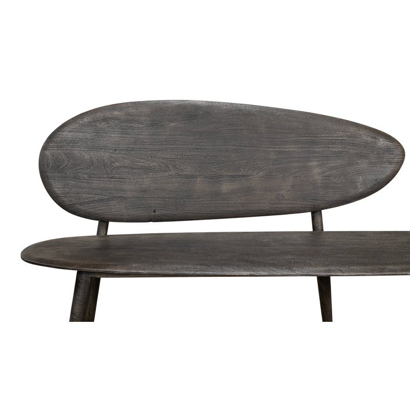 Melva Solid Wood Dining Bench, Gray