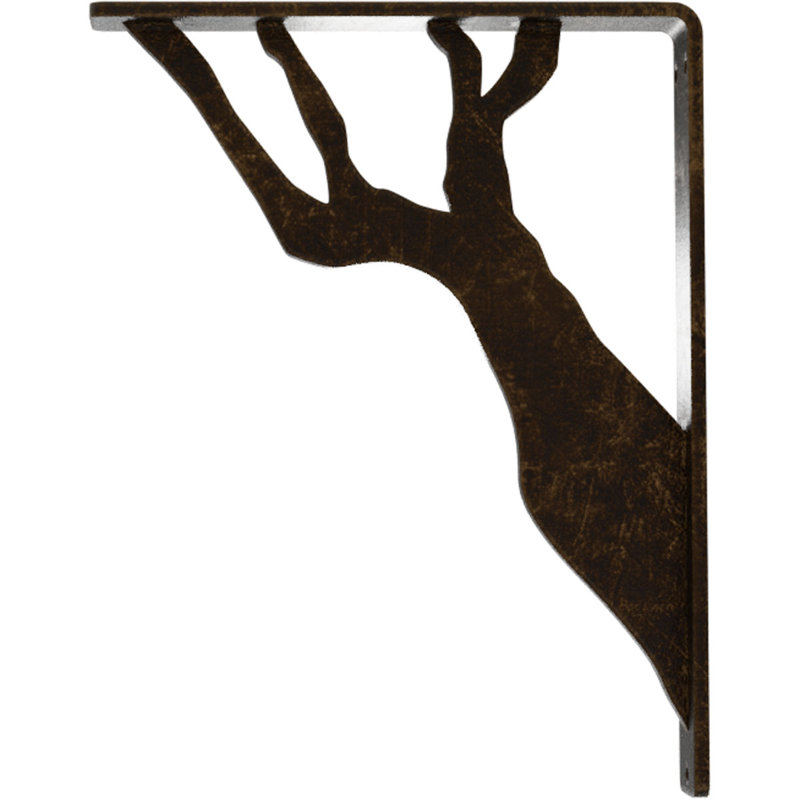 Support en fer forgé Damon, Laiton antique, H 10 po x l 1,5 po x P 7,5 po